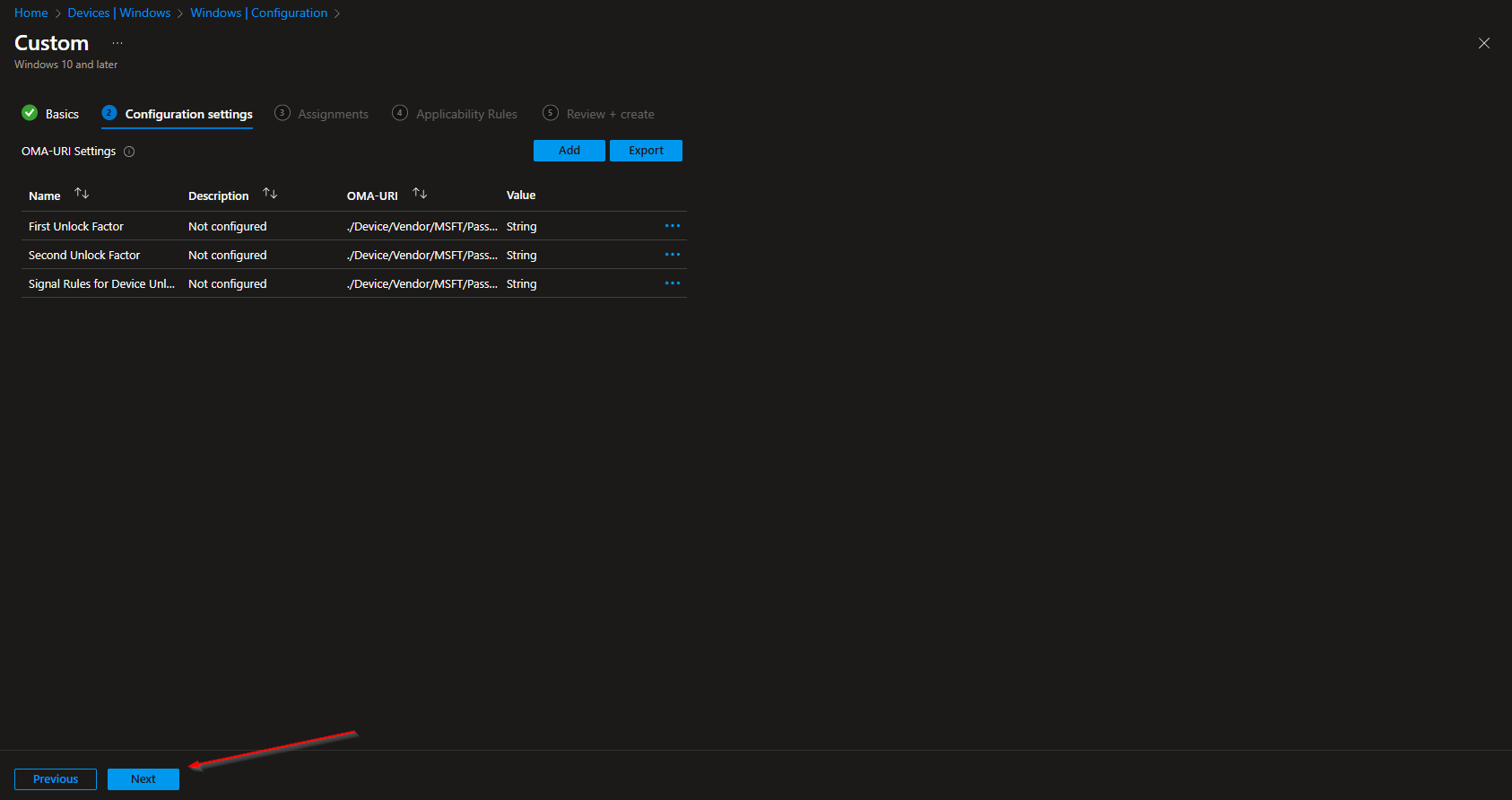 Review and create multi-factor unlock policy